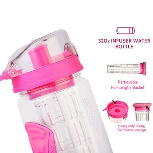 Ultra Portable Fruit Infusing Water Bottle 32oz Wine & Dining - Tophatter Daily Deals