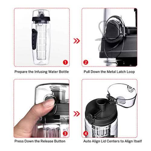 Ultra Portable Fruit Infusing Water Bottle 32oz Wine & Dining - Tophatter Daily Deals