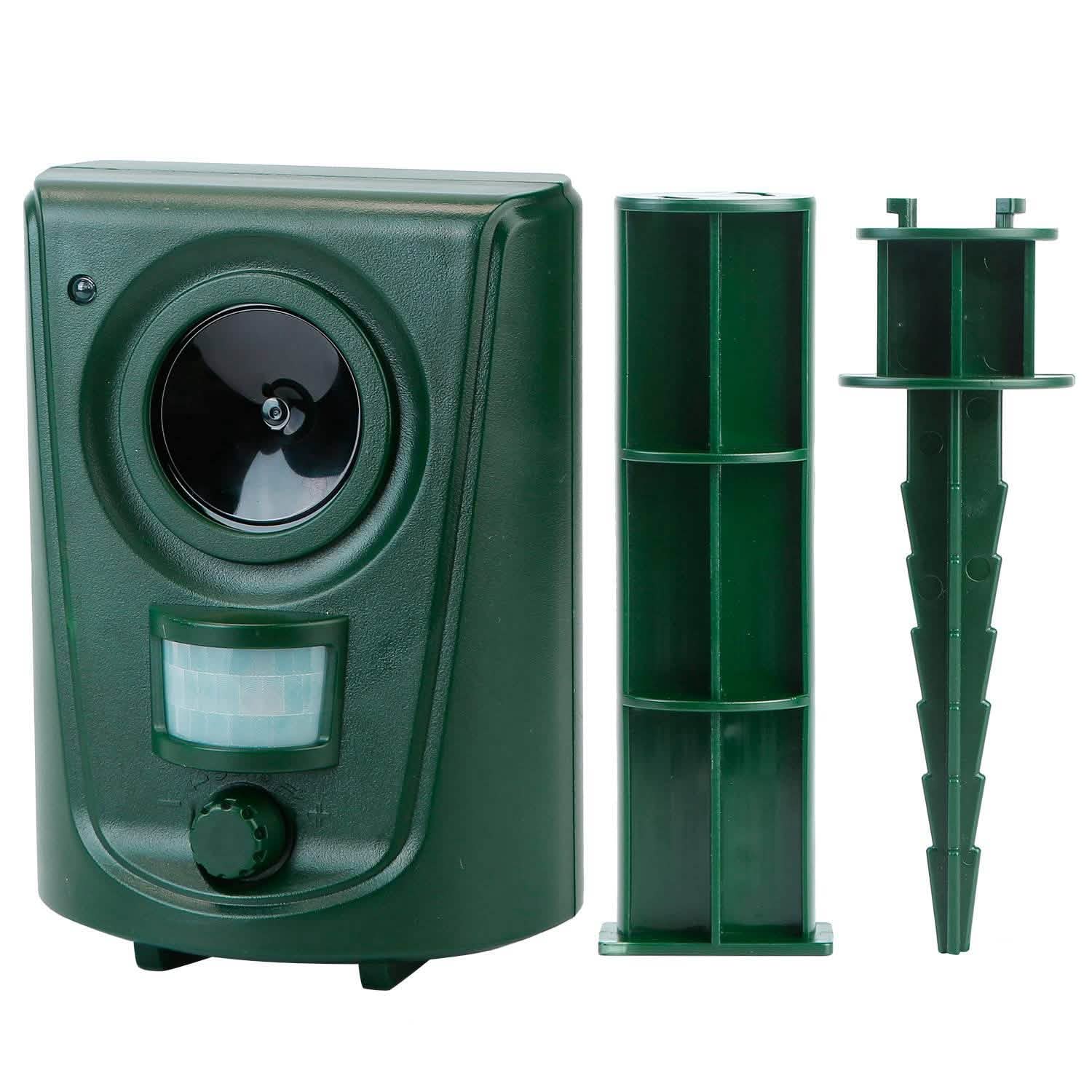 Ultrasonic Animal Repeller IP4 Waterproof Motion Sensor Repellent with Flashing Led Light Pest Control - Tophatter Daily Deals