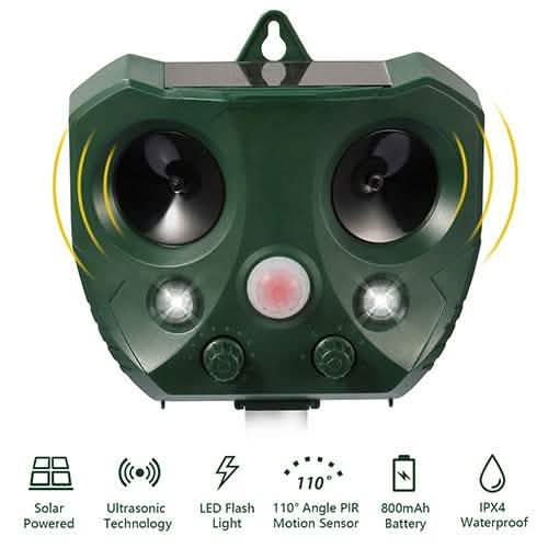Ultrasonic Animal Repeller Solar Pest Control - Tophatter Daily Deals