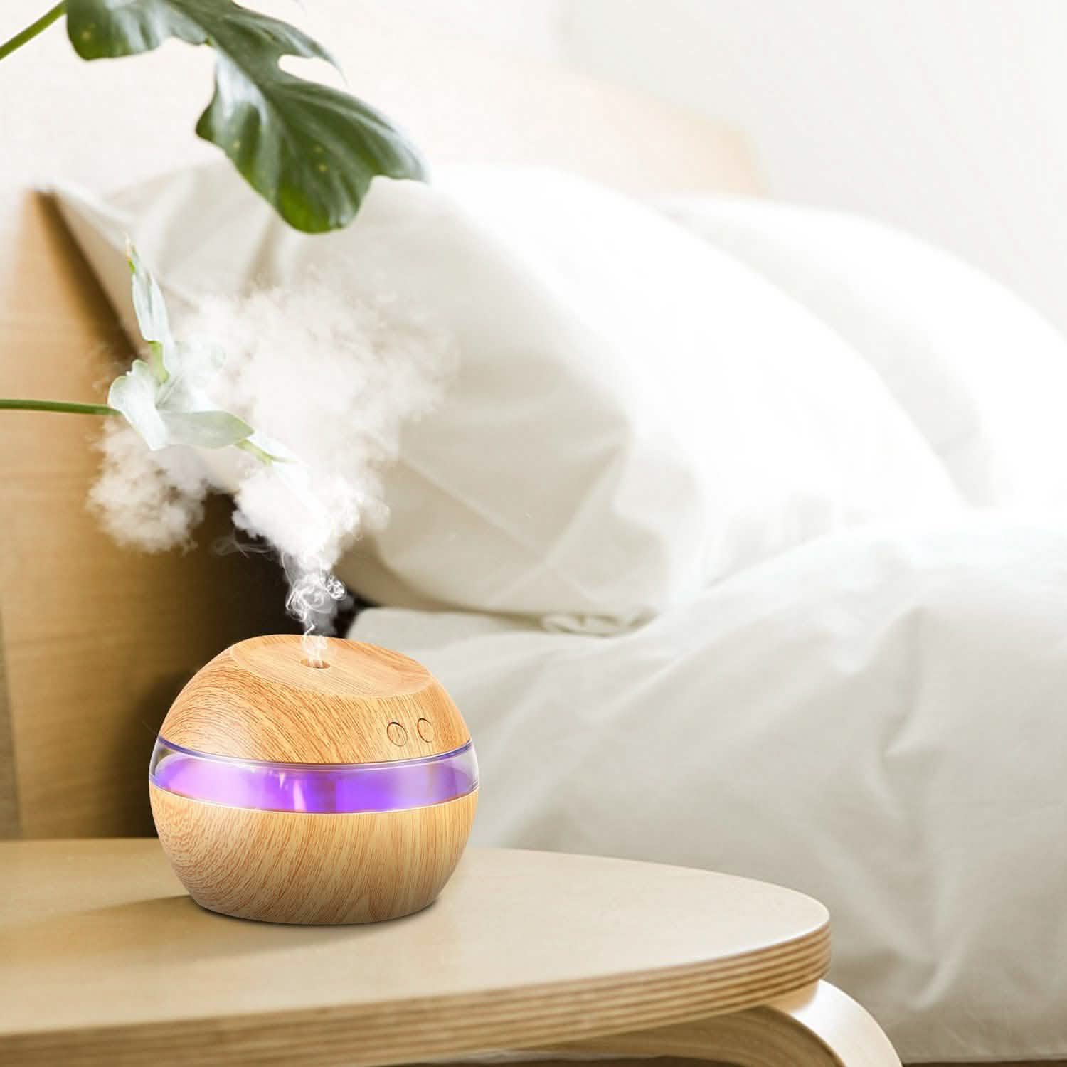 Ultrasonic Aroma Essential Oil Diffuser Wood Grain Health & Wellness - Tophatter Daily Deals