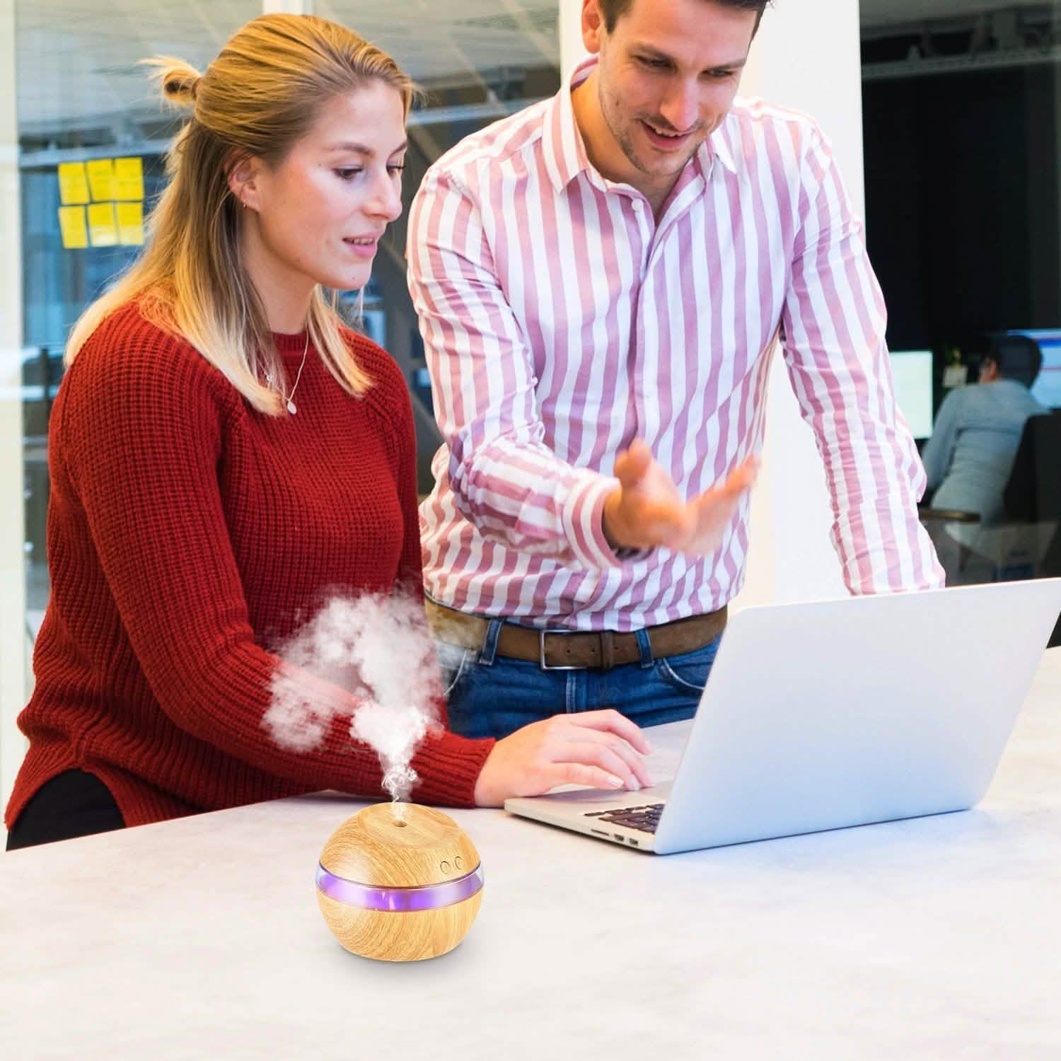 Ultrasonic Aroma Essential Oil Diffuser Wood Grain Health & Wellness - Tophatter Daily Deals