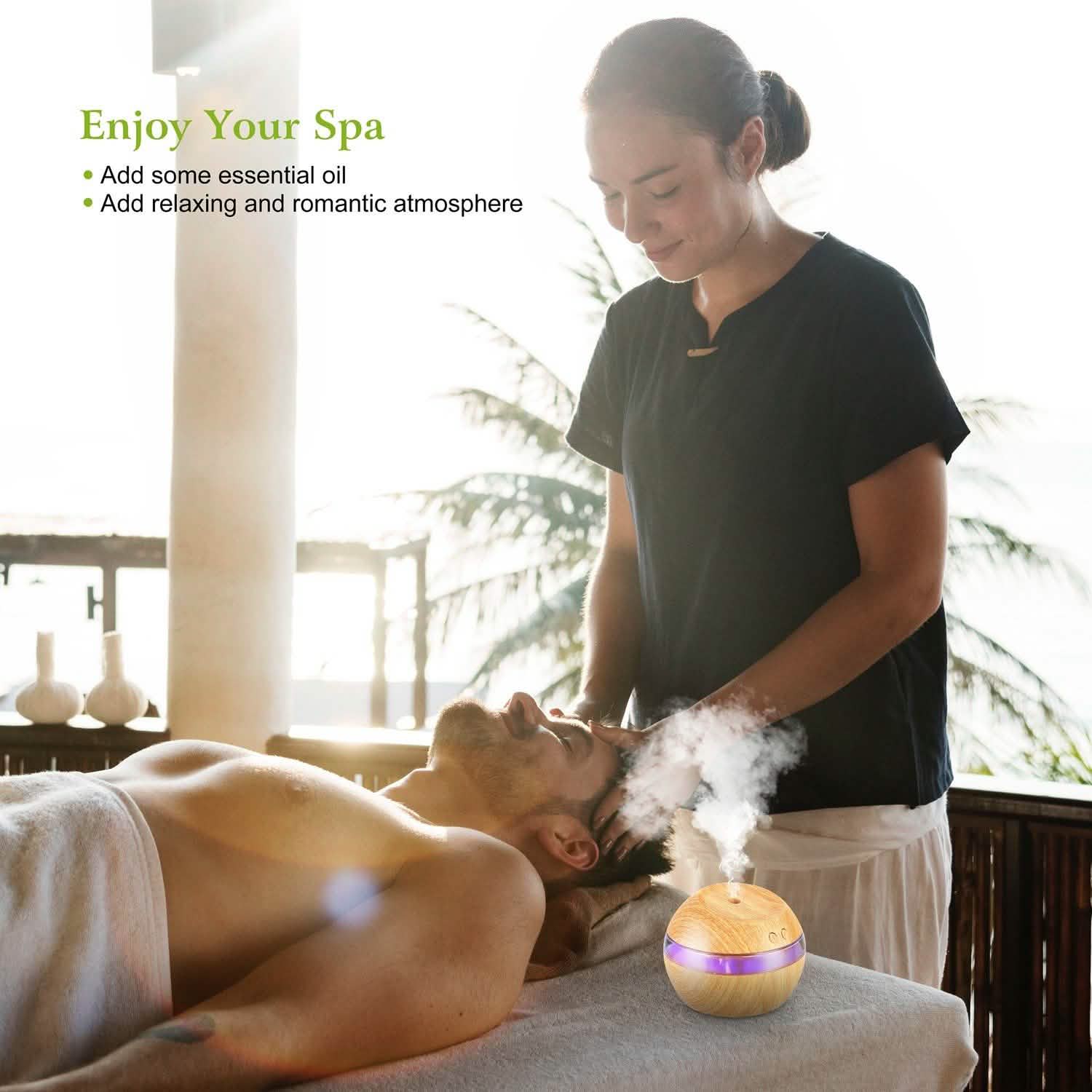 Ultrasonic Aroma Essential Oil Diffuser Wood Grain Health & Wellness - Tophatter Daily Deals