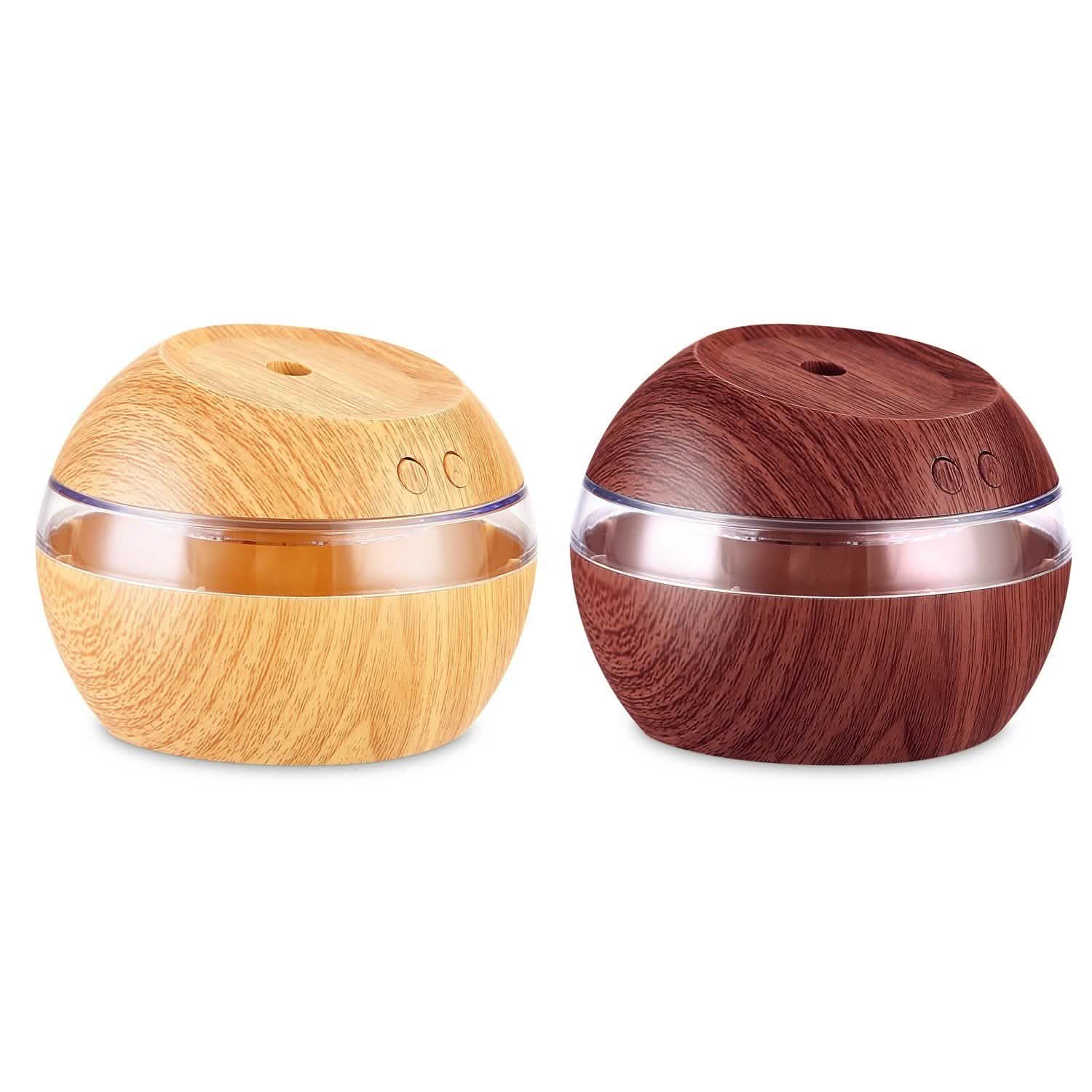Ultrasonic Aroma Essential Oil Diffuser Wood Grain Health & Wellness - Tophatter Daily Deals