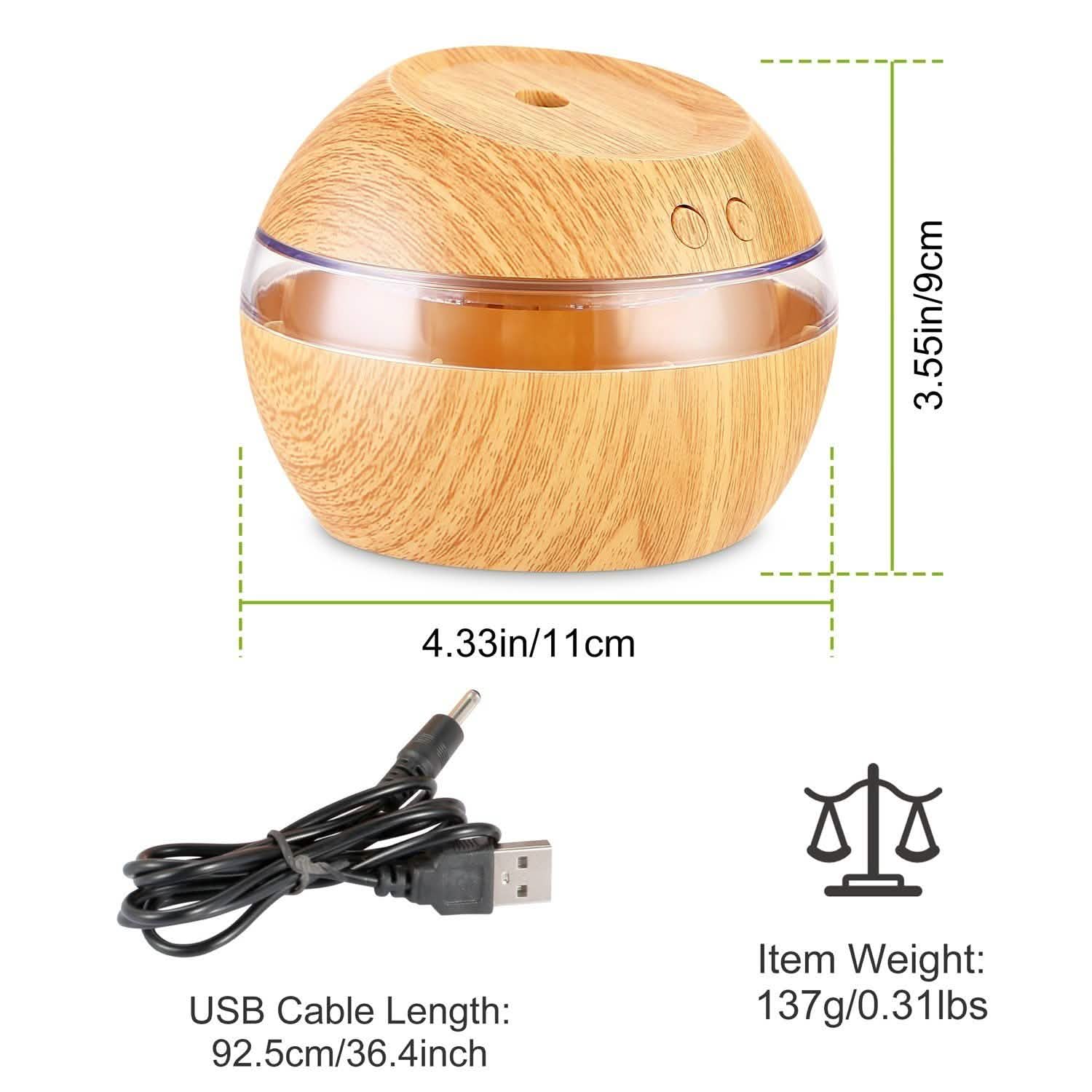 Ultrasonic Aroma Essential Oil Diffuser Wood Grain Health & Wellness - Tophatter Daily Deals