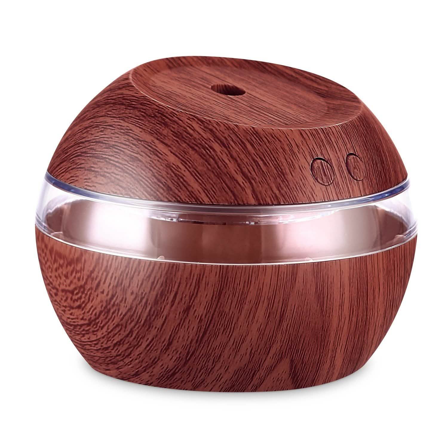 Ultrasonic Aroma Essential Oil Diffuser Wood Grain Dark Brown Health & Wellness - Tophatter Daily Deals