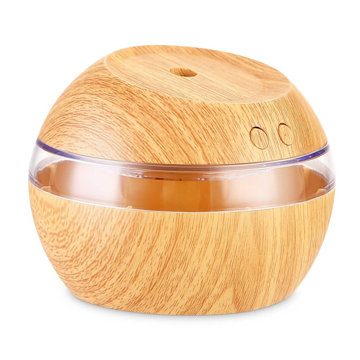 Ultrasonic Aroma Essential Oil Diffuser Wood Grain Light Brown Health & Wellness - Tophatter Daily Deals