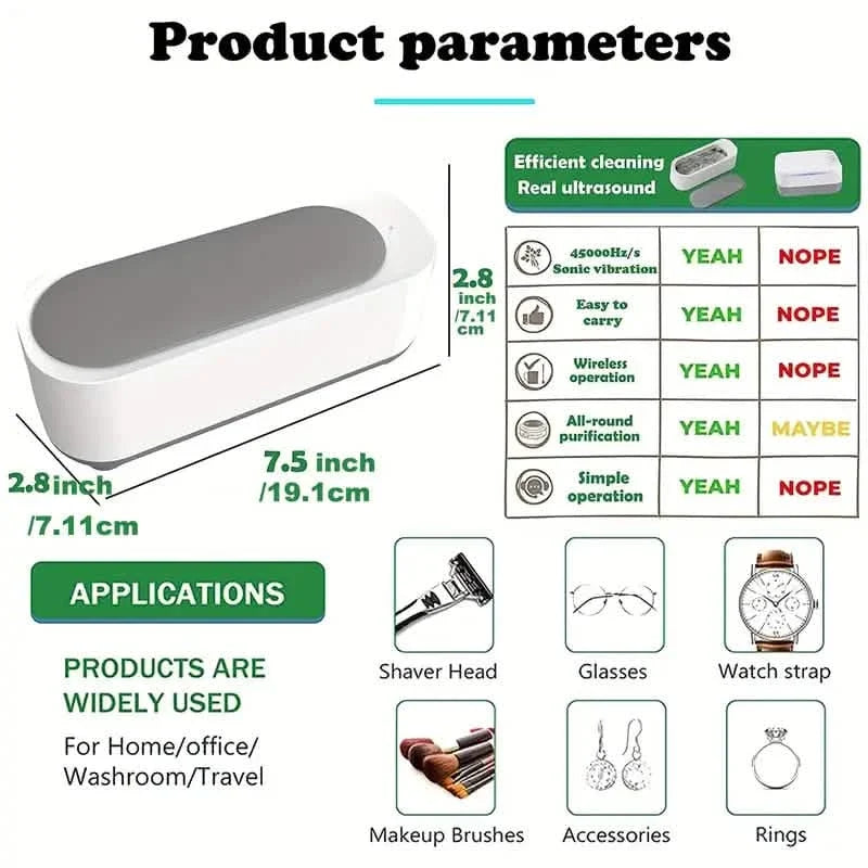 Ultrasonic Jewelry Cleaner Portable Everything Else - Tophatter Daily Deals