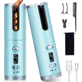 Unbound Cordless Automatic Hair Curler Blue Beauty & Personal Care - Tophatter Daily Deals
