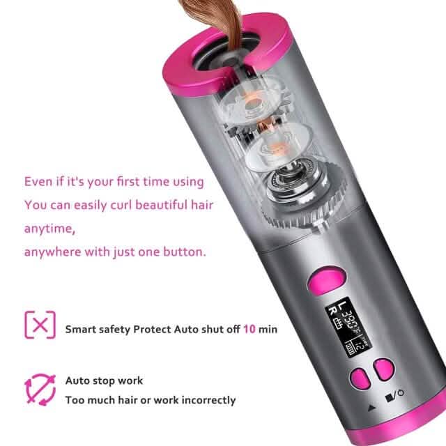 Unbound Cordless Automatic Hair Curler Beauty & Personal Care - Tophatter Daily Deals