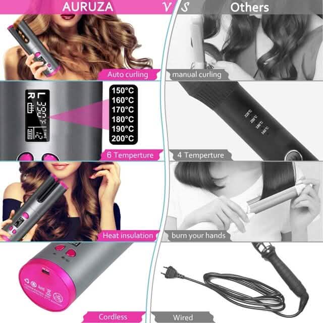 Unbound Cordless Automatic Hair Curler Beauty & Personal Care - Tophatter Daily Deals