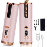 Unbound Cordless Automatic Hair Curler Pink Beauty & Personal Care - Tophatter Daily Deals