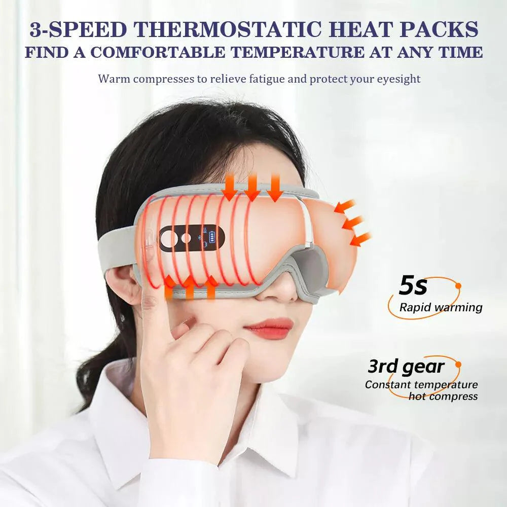 Electric Eye Massager - Rechargeable Eye Therapy Mask with Hot Compress/Air Pressure/Bluetooth Music and 5 Working Modes Personal Care - Tophatter Daily Deals