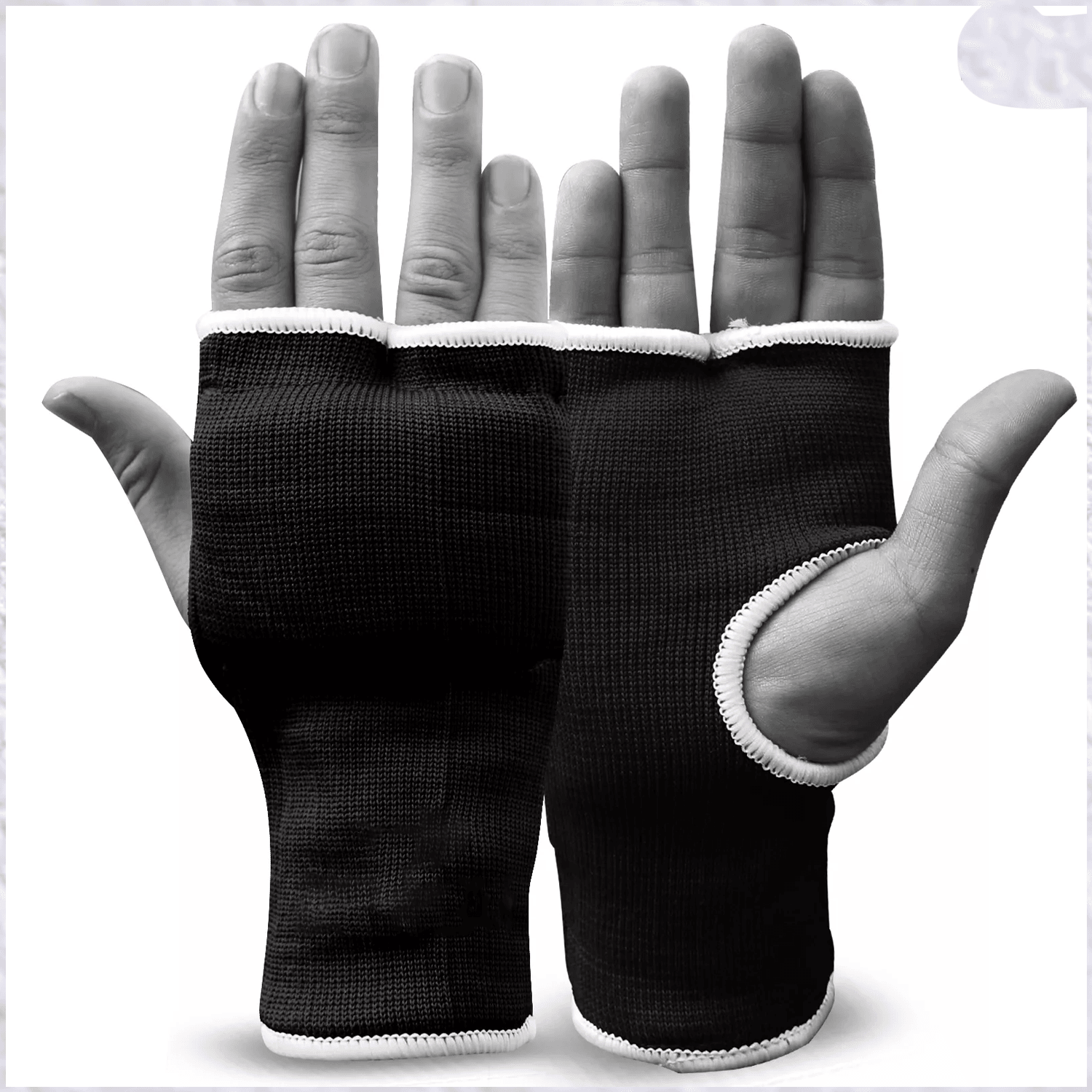 Boxing Inner Gloves -MMA Fight Fist Protector Training Mitts Padded Hand Gloves Black Gloves - Tophatter Daily Deals