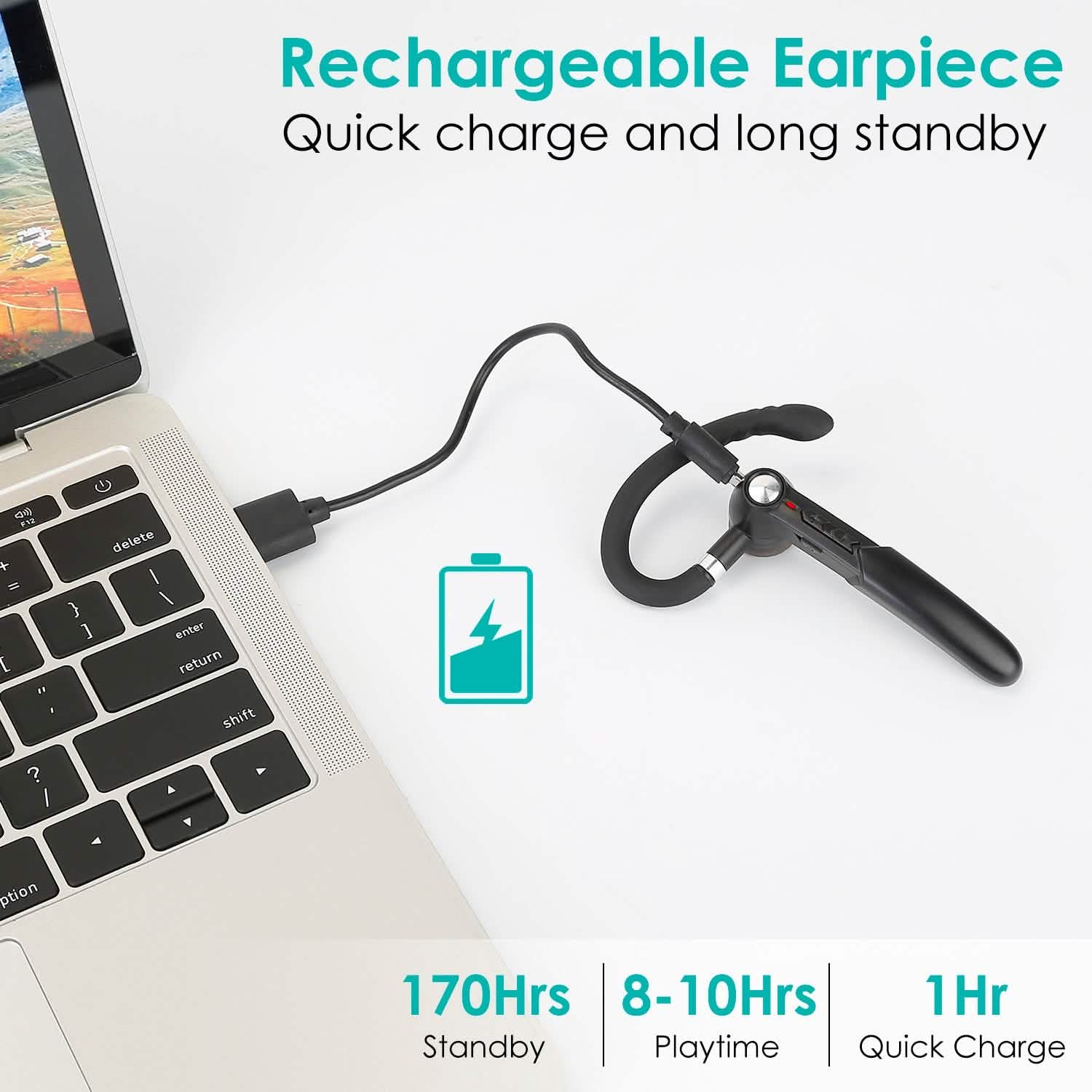 Unilateral V5.0 Wireless in-Ear Headset with Hook Mobile Accessories - Tophatter Daily Deals