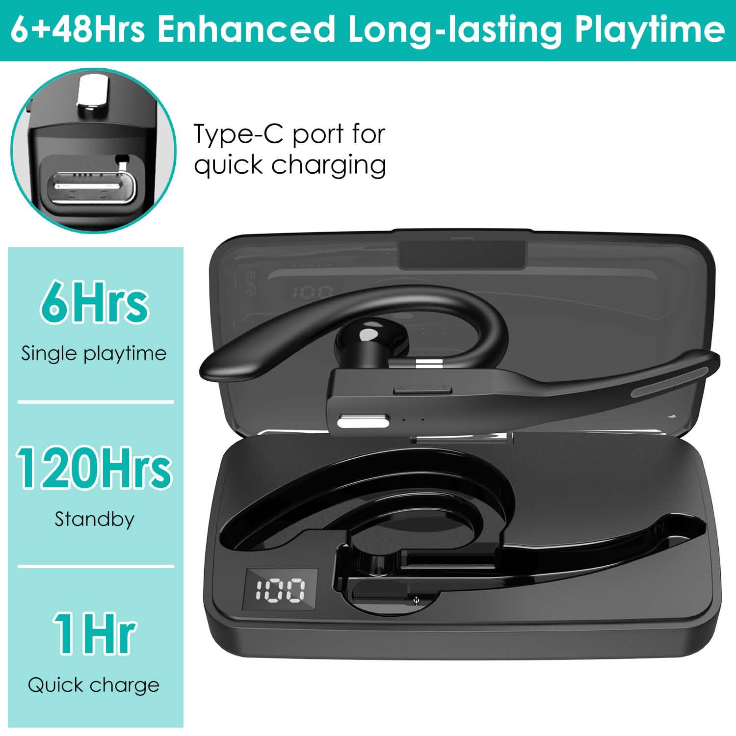 Unilateral Wireless V5.1 Business Earpiece with Charging Case Mobile Accessories - Tophatter Daily Deals