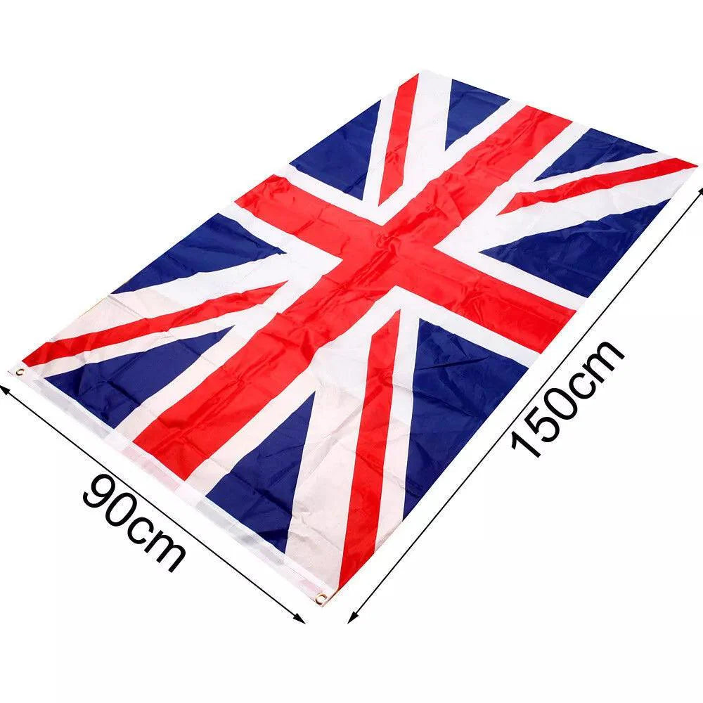 Union Jack Flag - 5x3FT Large Great Britain Flag Fabric Polyester British GB Sport UK Outdoor Recreation - Tophatter Daily Deals