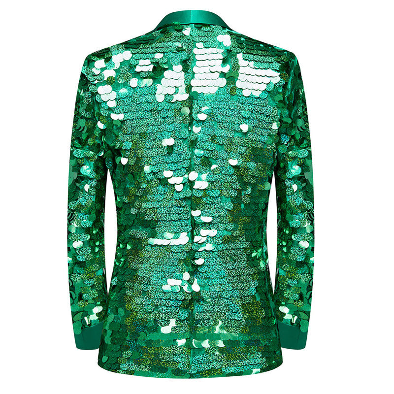 Unique Design Striped Sequin Host Stage Suit Bar Jacket Men Blazer - Tophatter Daily Deals