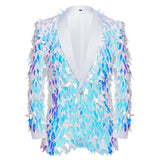 Unique Design Striped Sequin Host Stage Suit Bar Jacket Men Blazer - Tophatter Daily Deals