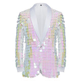Unique Design Striped Sequin Host Stage Suit Bar Jacket Pink Men Blazer - Tophatter Daily Deals