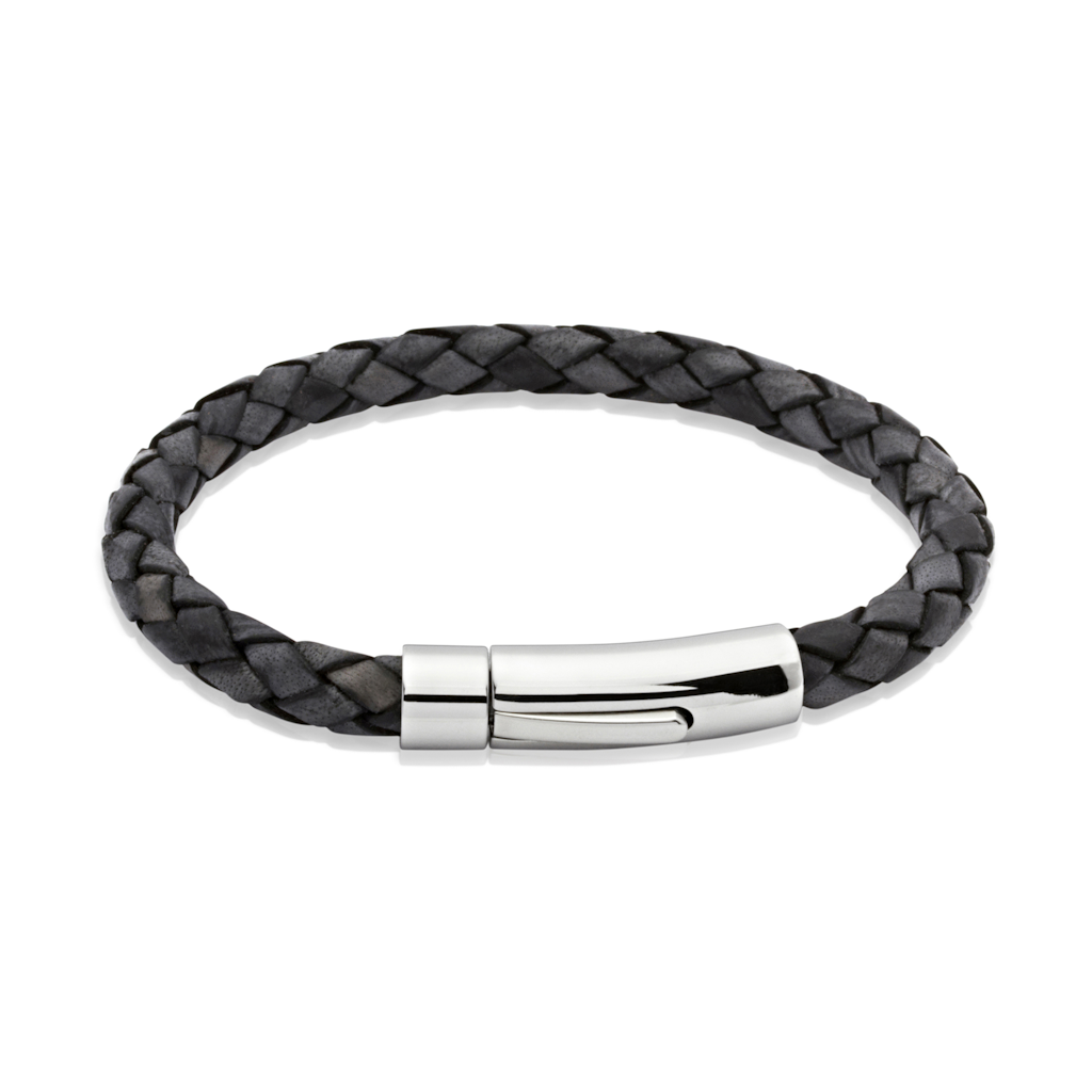 Unique Leather Bracelets Antique Black Leatherbracelet with Stainless Steel Clasp Jewllery - Tophatter Daily Deals