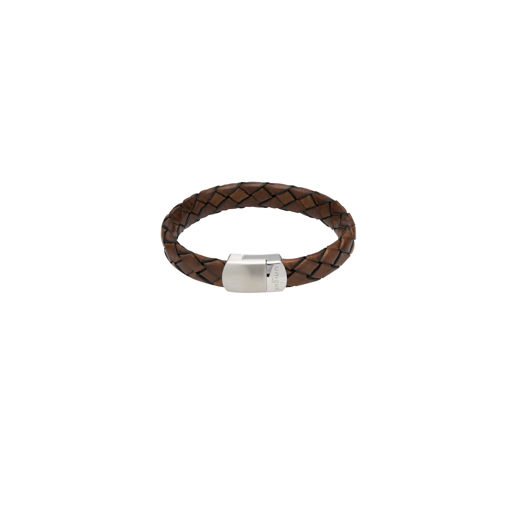 Unique Leather Bracelets Anti.DarkBrown Leatherbrac. with Matte+Polished Jewllery - Tophatter Daily Deals