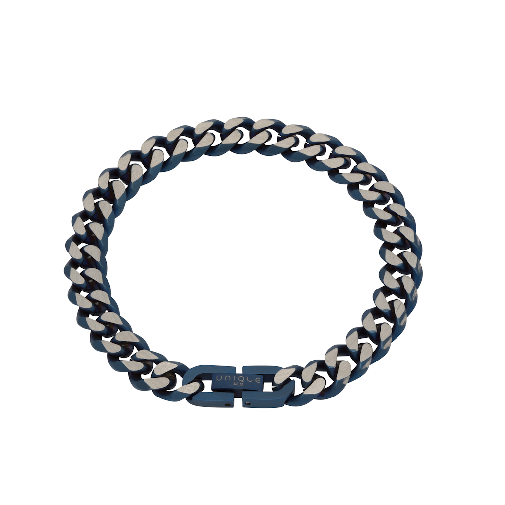 Unique Stainless Steel Bracelet Matte Blue with I.P Plating Bracelet Men Gift - Tophatter Daily Deals