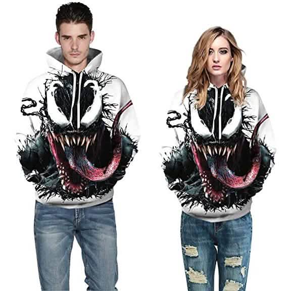Unisex 3D Pattern Venom Printed Hoodies Men's Outerwear - Tophatter Daily Deals
