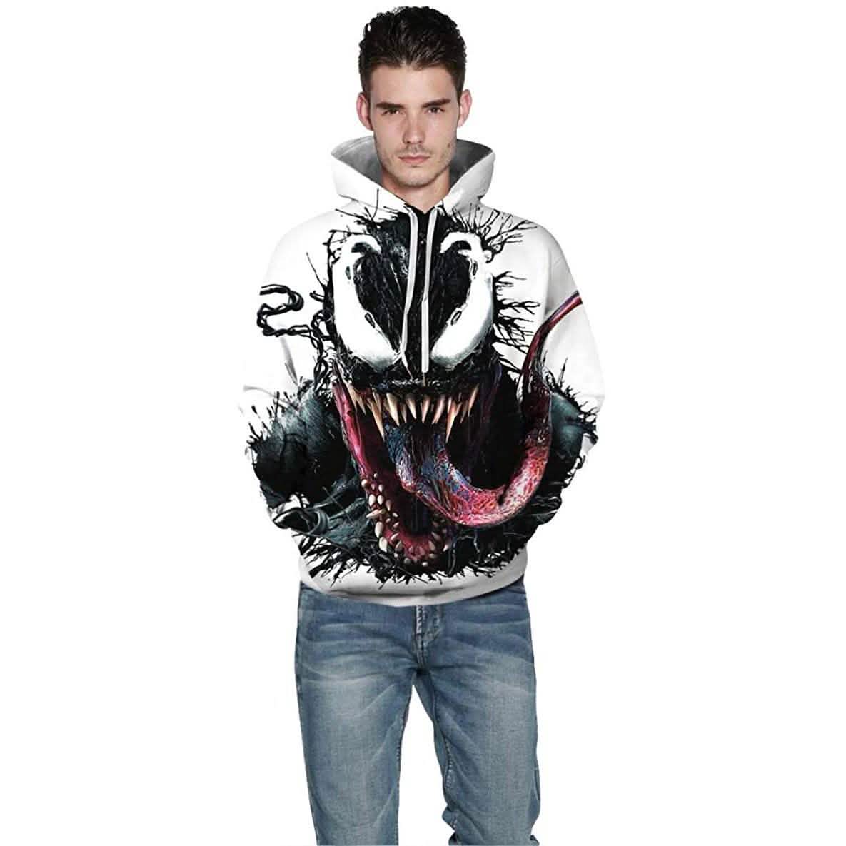 Unisex 3D Pattern Venom Printed Hoodies Men's Outerwear - Tophatter Daily Deals