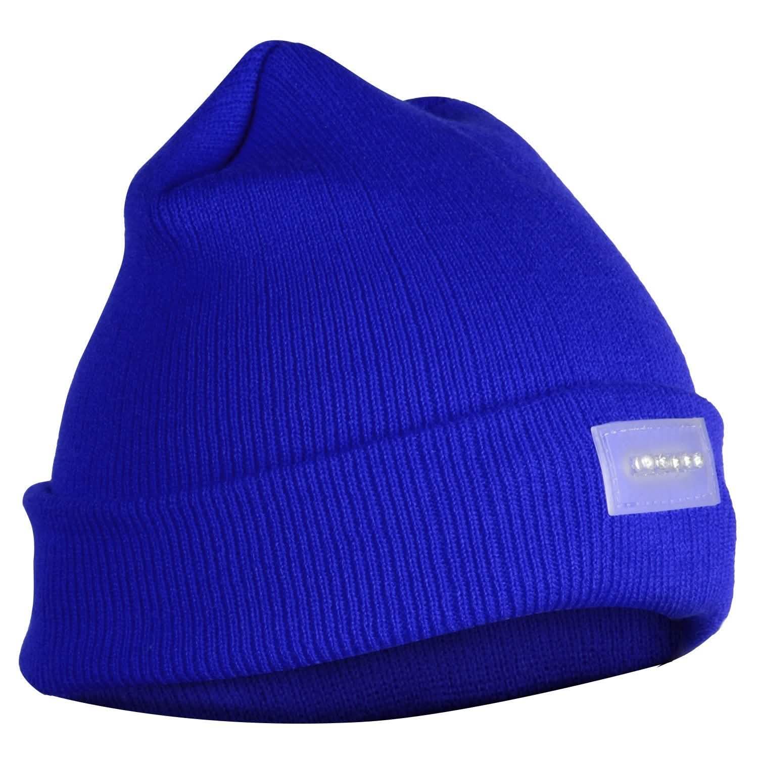 Unisex 5 LED Knitted Beanie Winter Warm Hat Blue Hats - Tophatter Daily Deals