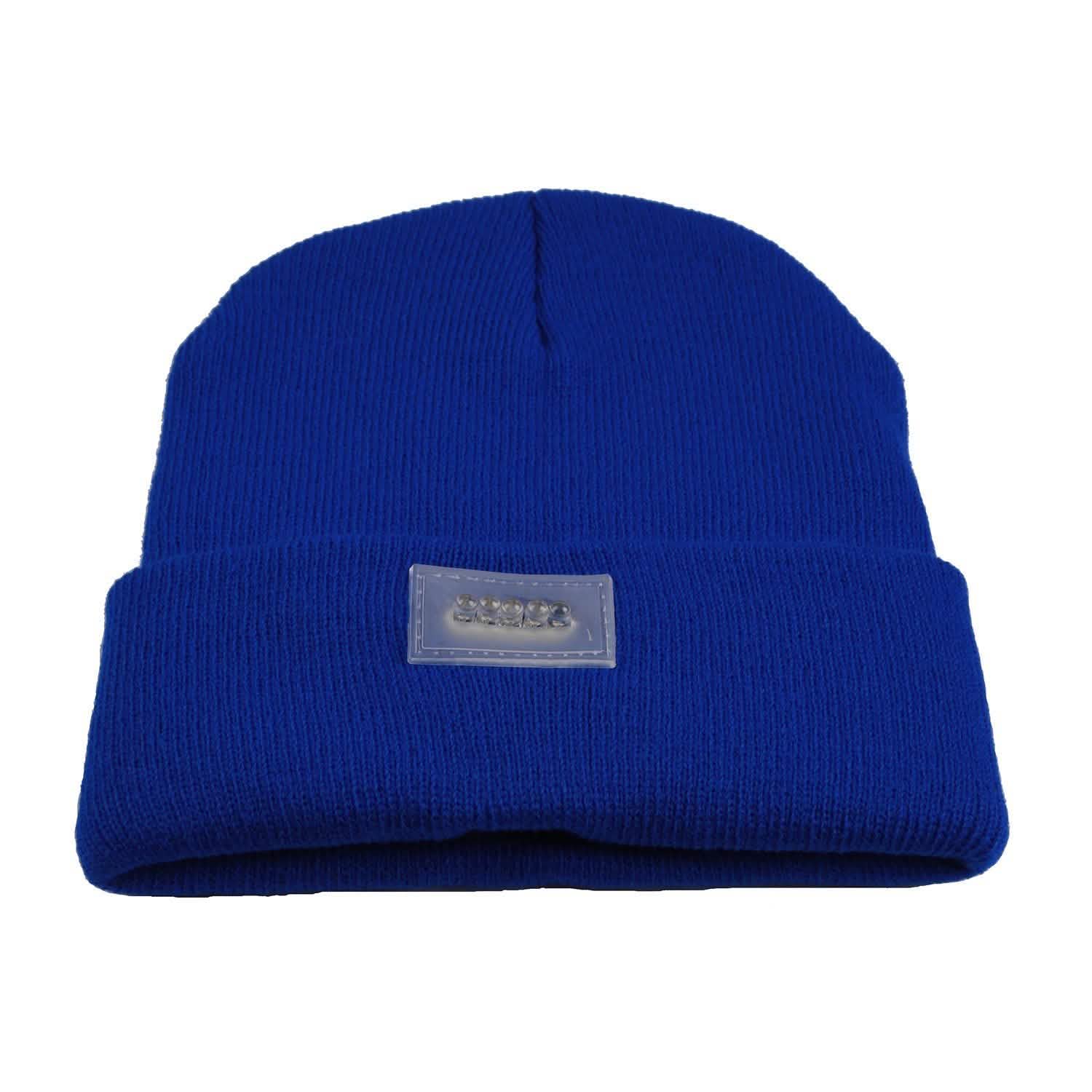 Unisex 5 LED Knitted Beanie Winter Warm Hat Hats - Tophatter Daily Deals