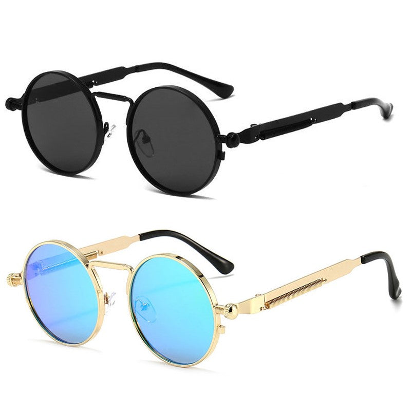 Unisex Anti-Reflective Mirror Round Metal Sun Glasses Sunglasses - Tophatter Daily Deals