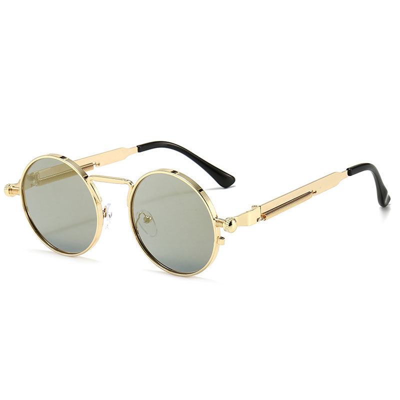 Unisex Anti-Reflective Mirror Round Metal Sun Glasses Gold Silver Mirror1 Sunglasses - Tophatter Daily Deals