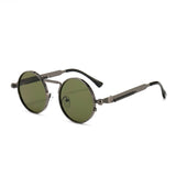Unisex Anti-Reflective Mirror Round Metal Sun Glasses Gun G15 Green Sunglasses - Tophatter Daily Deals