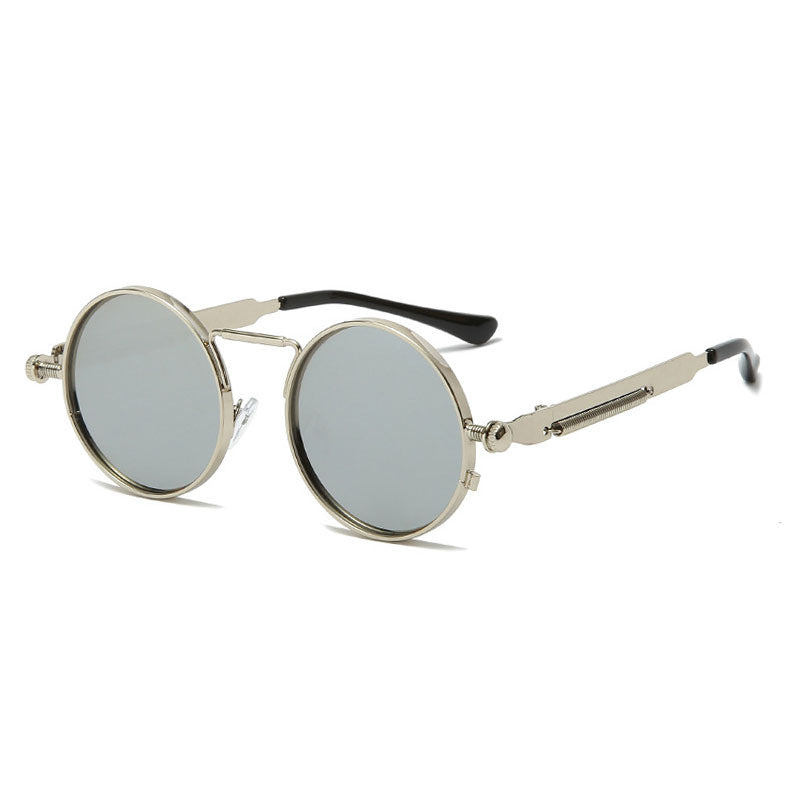 Unisex Anti-Reflective Mirror Round Metal Sun Glasses Silver Silver Mirror Sunglasses - Tophatter Daily Deals