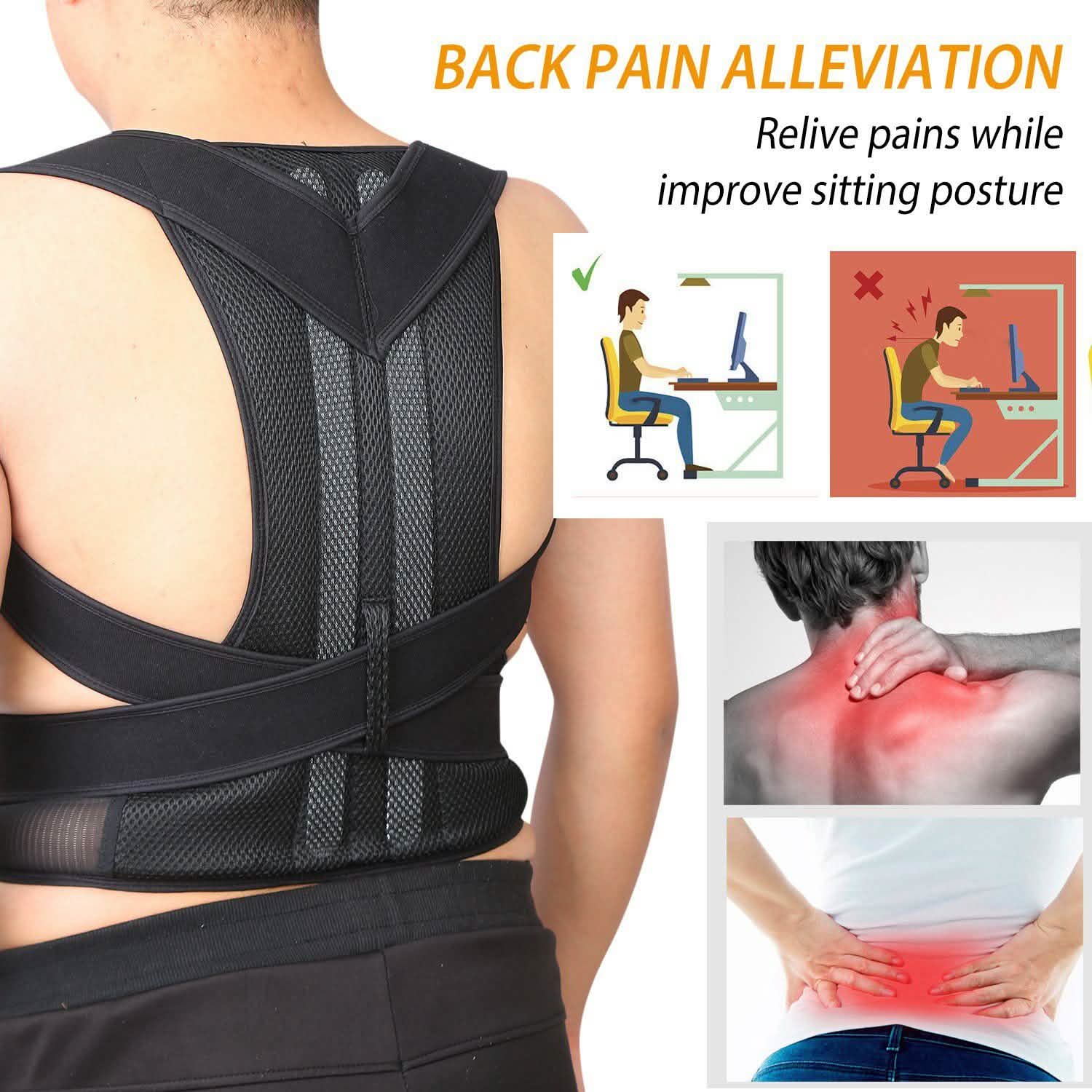 Unisex Back Posture Corrector Health & Wellness - Tophatter Daily Deals