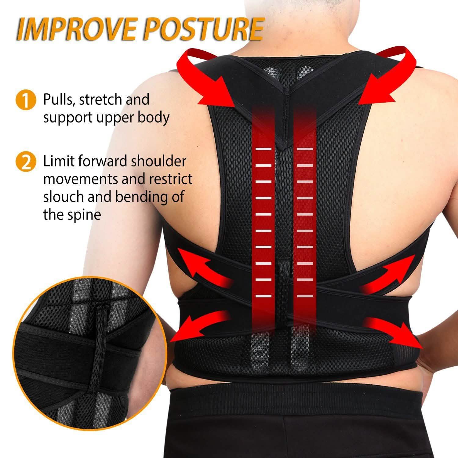 Unisex Back Posture Corrector Health & Wellness - Tophatter Daily Deals