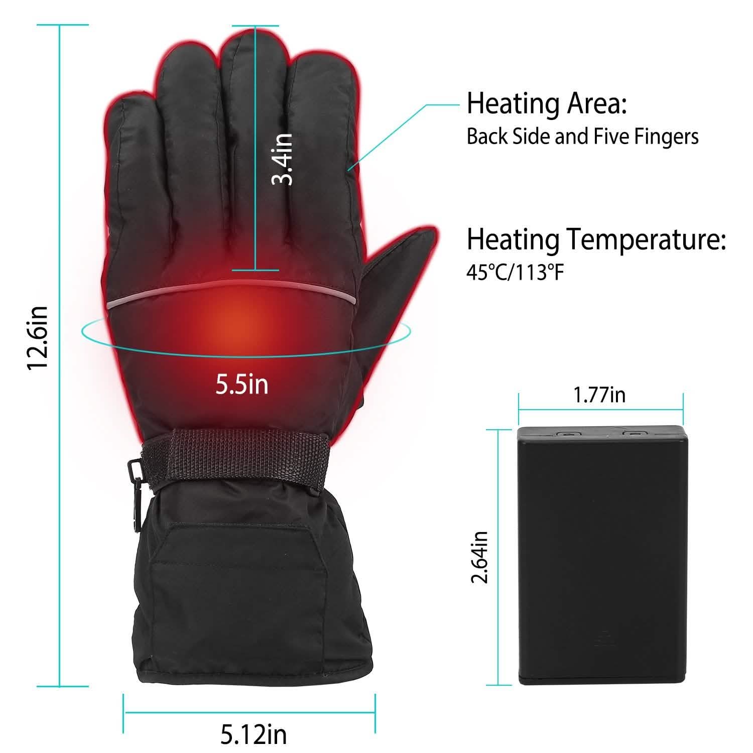 Unisex Battery Powered Heated Waterproof Gloves Outdoor Recreation - Tophatter Daily Deals