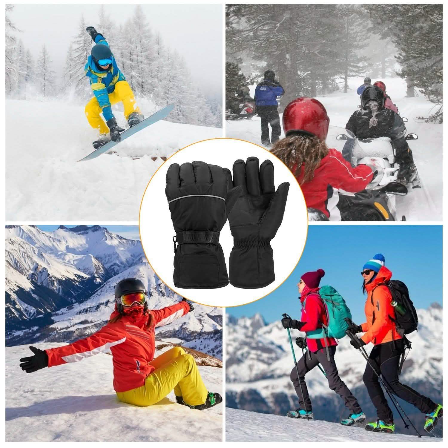 Unisex Battery Powered Heated Waterproof Gloves Outdoor Recreation - Tophatter Daily Deals