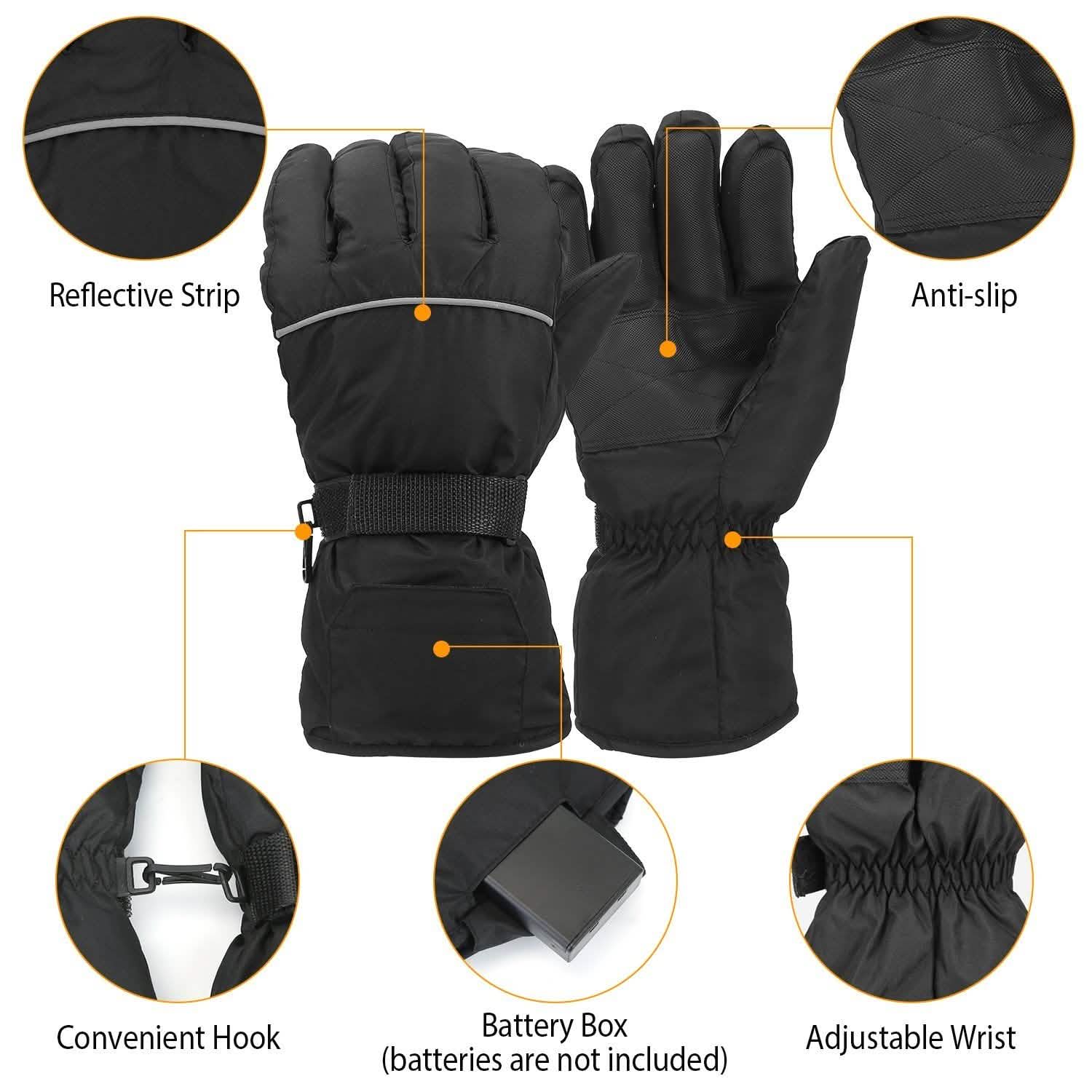Unisex Battery Powered Heated Waterproof Gloves Outdoor Recreation - Tophatter Daily Deals