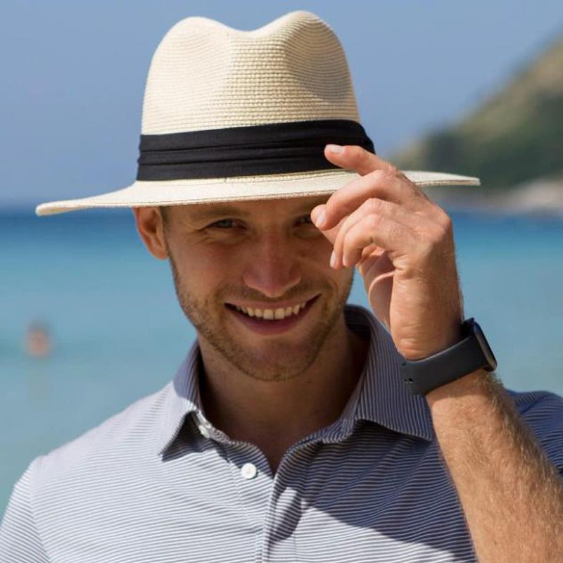 Unisex Beach Wide Brim Straw Hat Simplicity Sun Hats Beige Cap - Tophatter Daily Deals