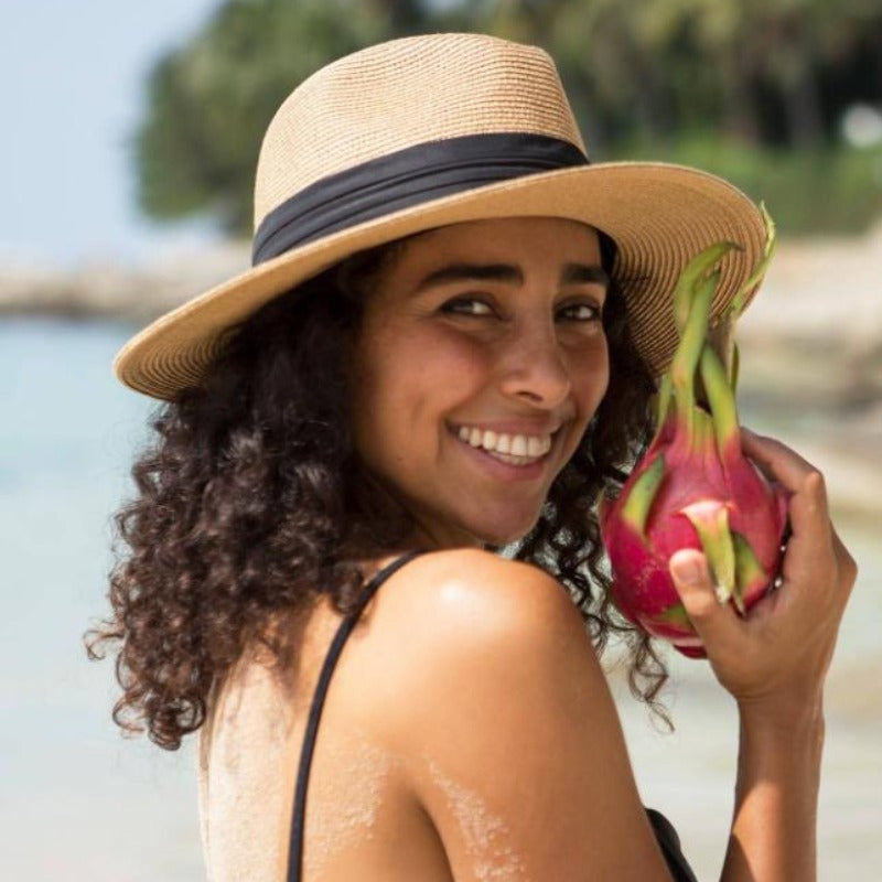 Unisex Beach Wide Brim Straw Hat Simplicity Sun Hats Khaki Cap - Tophatter Daily Deals