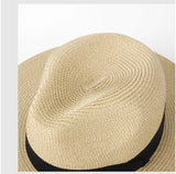Unisex Beach Wide Brim Straw Hat Simplicity Sun Hats Cap - Tophatter Daily Deals