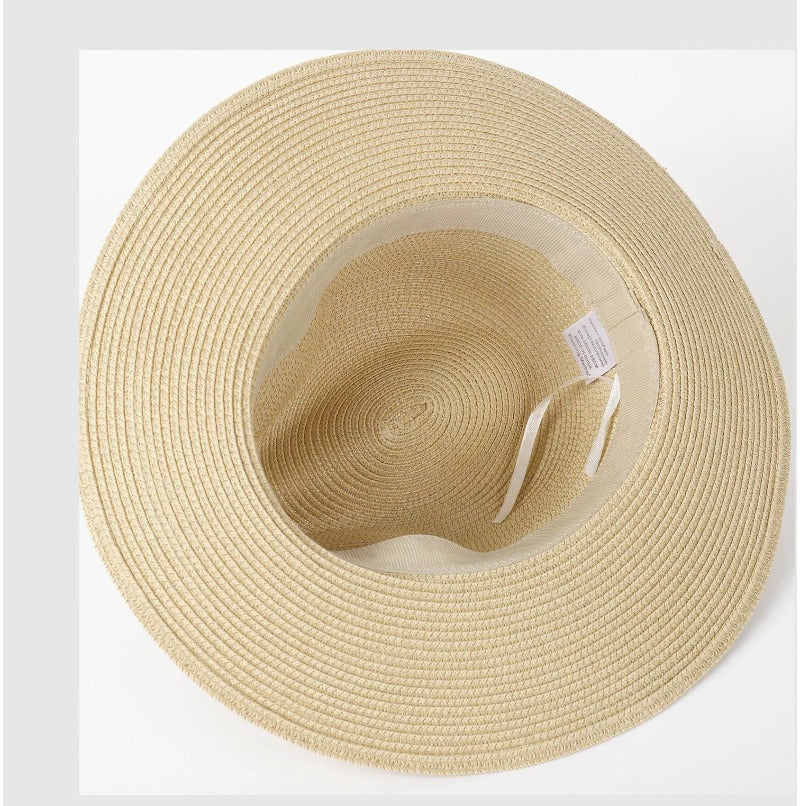 Unisex Beach Wide Brim Straw Hat Simplicity Sun Hats Cap - Tophatter Daily Deals