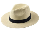Unisex Beach Wide Brim Straw Hat Simplicity Sun Hats Cap - Tophatter Daily Deals