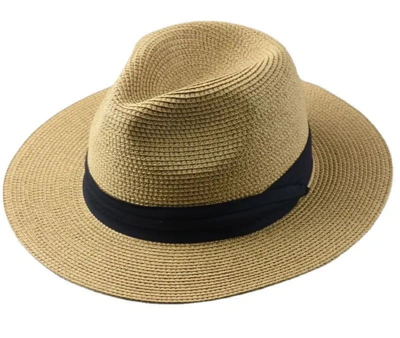 Unisex Beach Wide Brim Straw Hat Simplicity Sun Hats Cap - Tophatter Daily Deals