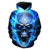 Unisex Characters Skull 3D Printed Hoodies Blue Men's Outerwear - Tophatter Daily Deals