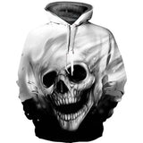 Unisex Characters Skull 3D Printed Hoodies Gray Men's Outerwear - Tophatter Daily Deals