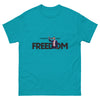 Charlie Kirk FREEDOM Shirt, RIP Memorial American Flag T-Shirt Tropical Blue T-Shirt - Tophatter Daily Deals