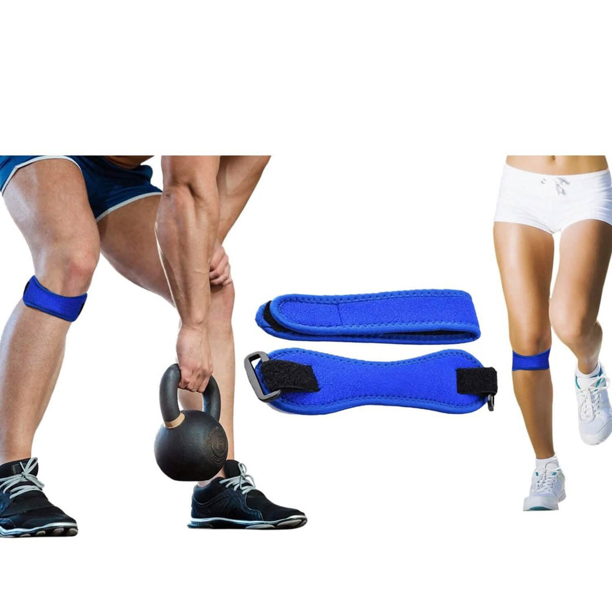 Unisex Compression Pain Relief And Recovery Patella Knee Strap Blue Outdoor Recreation - Tophatter Daily Deals